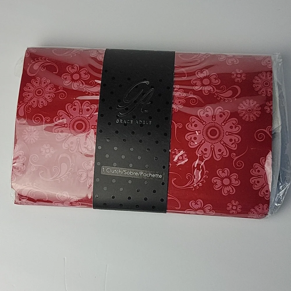 GRACE ADELE Jane Sequin Black Clutch Detachable